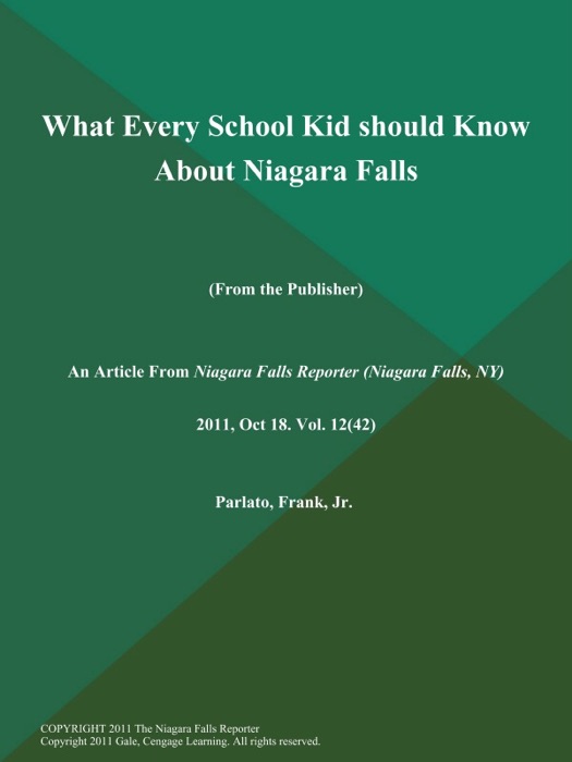 What Every School Kid should Know About Niagara Falls (From the Publisher)
