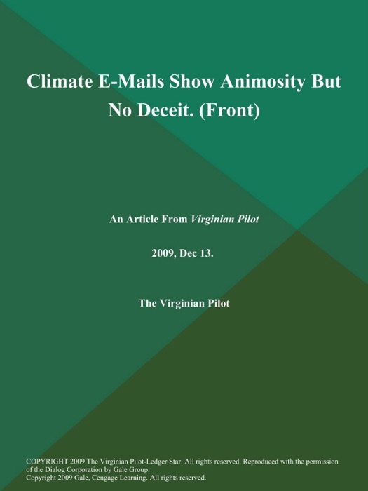 Climate E-Mails Show Animosity But No Deceit (Front)