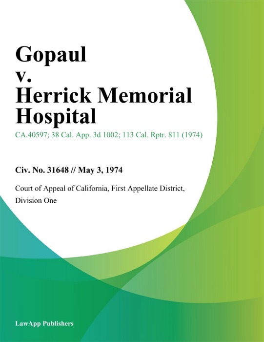 Gopaul v. Herrick Memorial Hospital