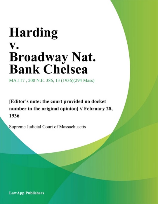 Harding v. Broadway Nat. Bank Chelsea