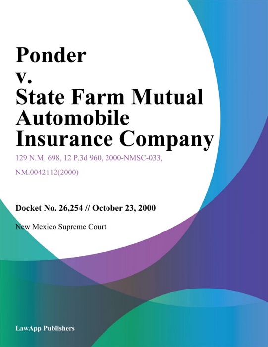 Ponder V. State Farm Mutual Automobile Insurance Company