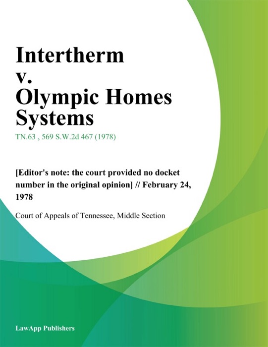 Intertherm v. Olympic Homes Systems