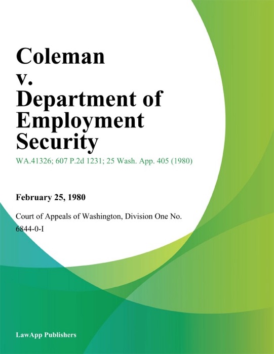 Coleman v. Department of Employment Security