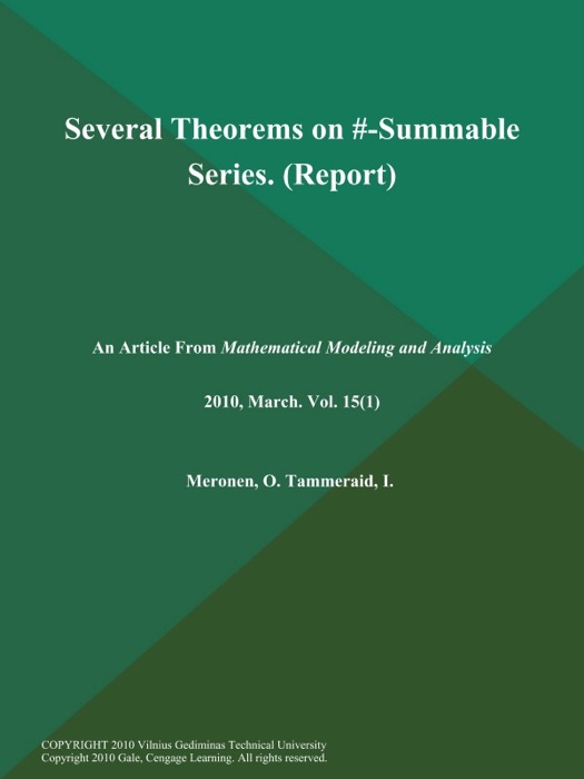 Several Theorems on [Lambda]-Summable Series (Report)