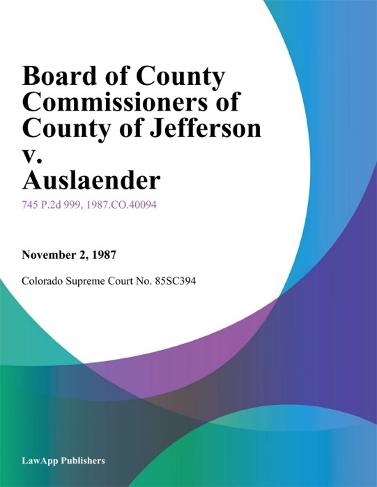 Board Of County Commissioners Of County Of Jefferson V. Auslaender