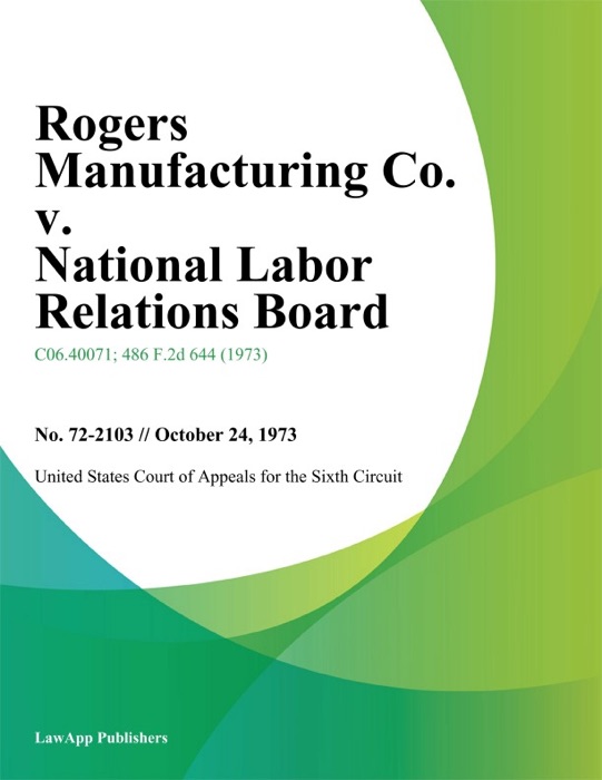 Rogers Manufacturing Co. v. National Labor Relations Board
