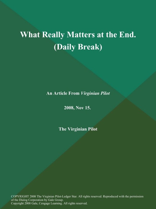 What Really Matters at the End (Daily Break)