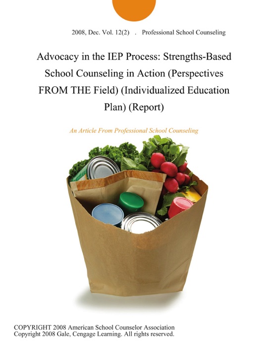 Advocacy in the IEP Process: Strengths-Based School Counseling in Action (Perspectives FROM THE Field) (Individualized Education Plan) (Report)