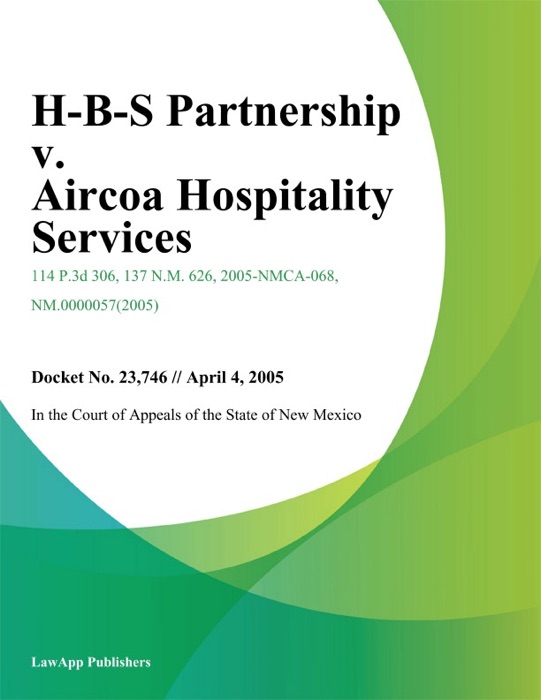 H-B-S Partnership v. Aircoa Hospitality Services