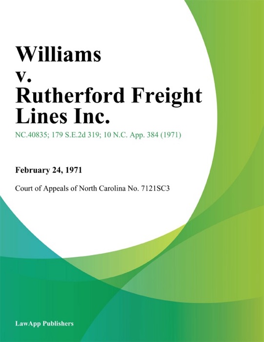 Williams v. Rutherford Freight Lines Inc.