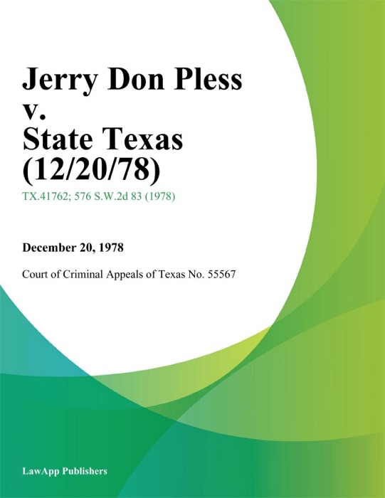 Jerry Don Pless v. State Texas