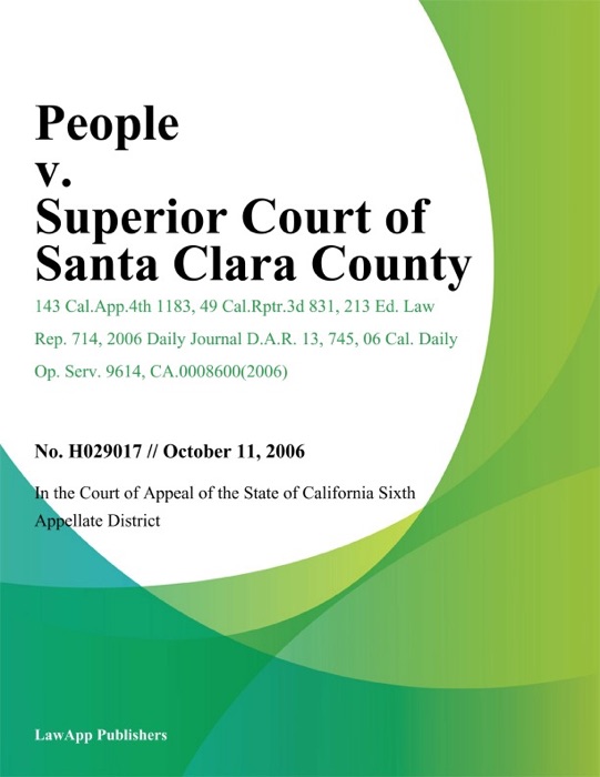 People v. Superior Court of Santa Clara County