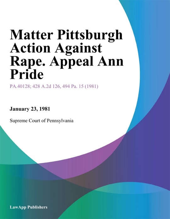 Matter Pittsburgh Action Against Rape. Appeal Ann Pride