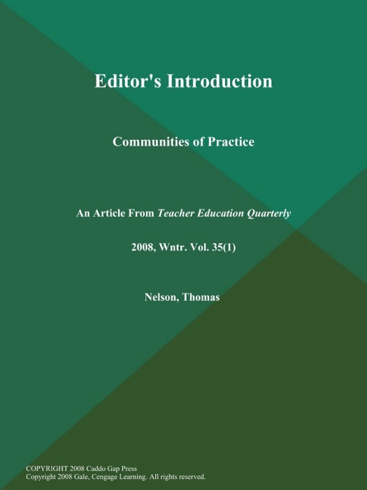 Editor's Introduction: Communities of Practice