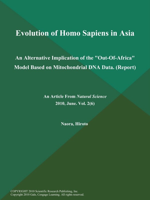 Evolution of Homo Sapiens in Asia: An Alternative Implication of the 