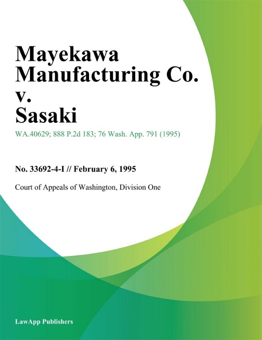 Mayekawa Manufacturing Co. v. Sasaki