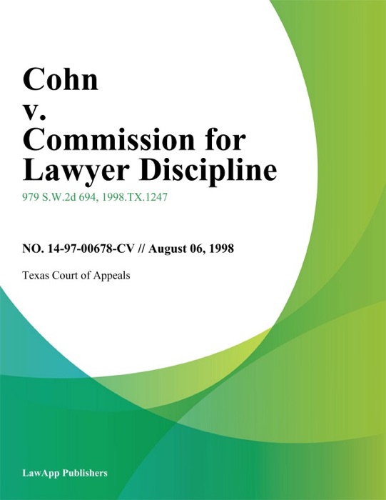 Cohn V. Commission For Lawyer Discipline