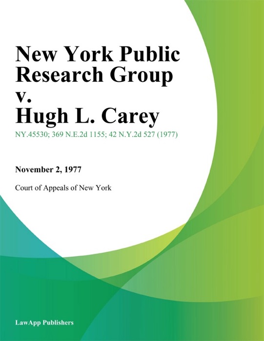 New York Public Research Group v. Hugh L. Carey