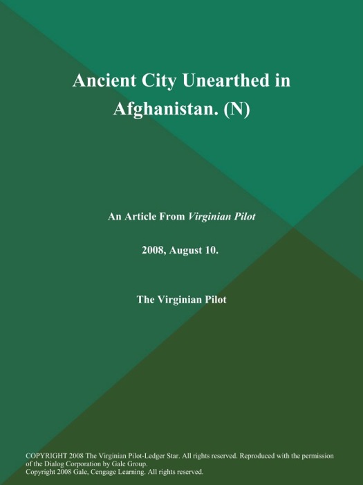 Ancient City Unearthed in Afghanistan (N)