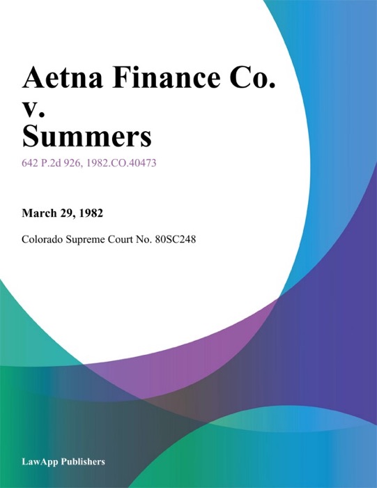 Aetna Finance Co. v. Summers