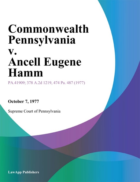 Commonwealth Pennsylvania v. Ancell Eugene Hamm