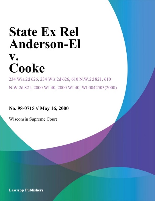 State Ex Rel Anderson-El V. Cooke