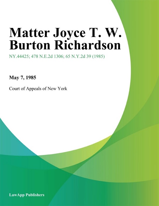 Matter Joyce T. W. Burton Richardson