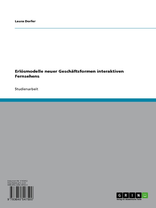 Erlösmodelle neuer Geschäftsformen interaktiven Fernsehens