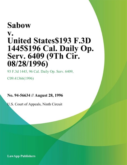 Sabow V. United States
