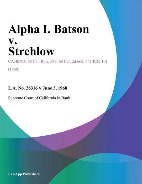 Alpha I. Batson V. Strehlow
