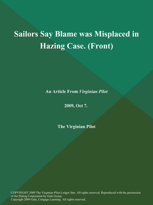 Sailors Say Blame was Misplaced in Hazing Case (Front)