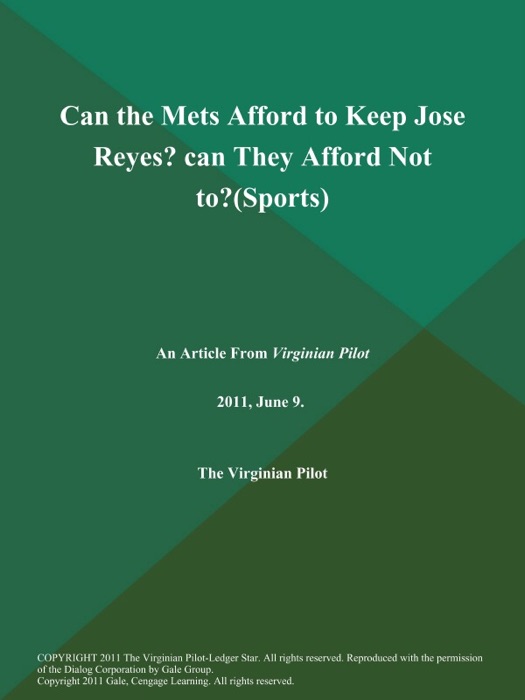 Can the Mets Afford to Keep Jose Reyes? can They Afford Not to? (Sports)