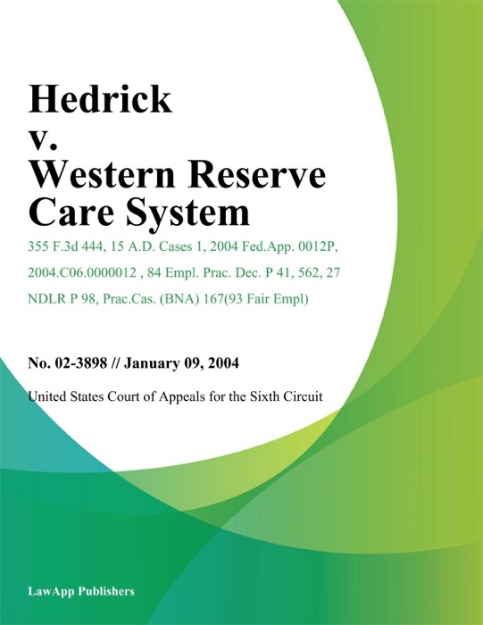 Hedrick V. Western Reserve Care System