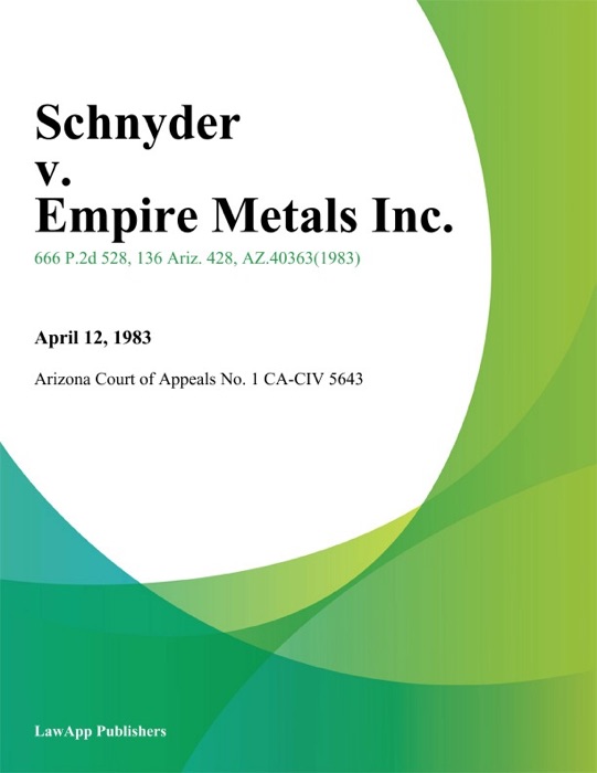 Schnyder V. Empire Metals Inc.