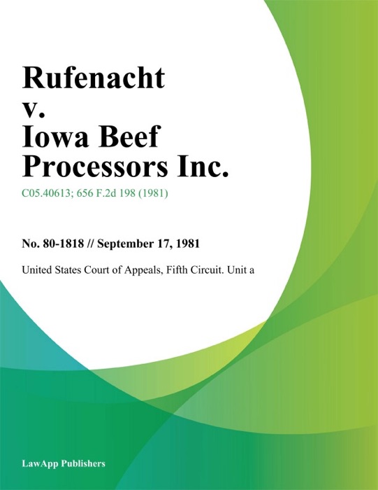 Rufenacht v. Iowa Beef Processors Inc.