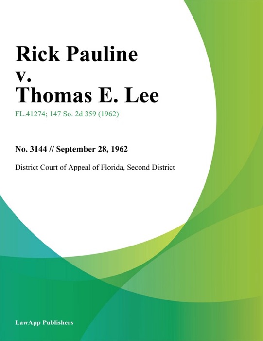 Rick Pauline v. Thomas E. Lee