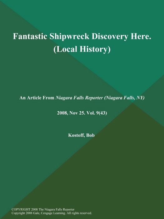 Fantastic Shipwreck Discovery Here (Local History)