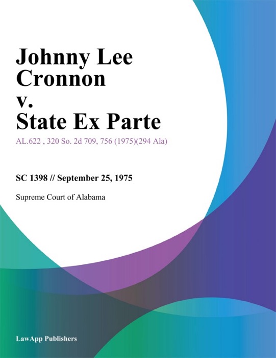 Johnny Lee Cronnon v. State Ex Parte