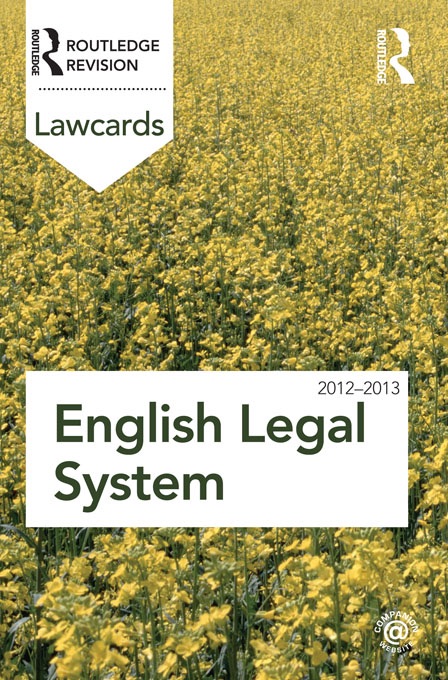 English Legal System Lawcards 2012-2013