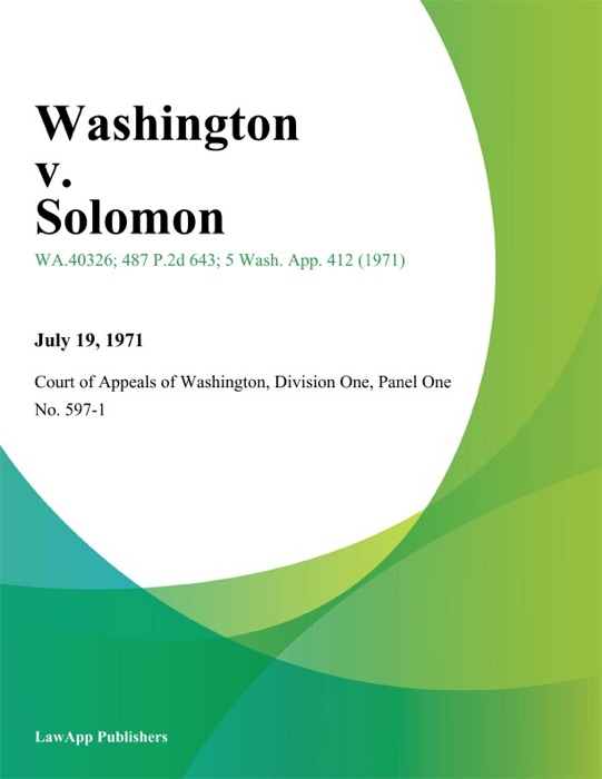 Washington V. Solomon