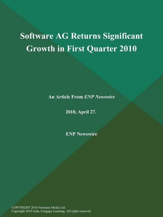 Software AG Returns Significant Growth in First Quarter 2010