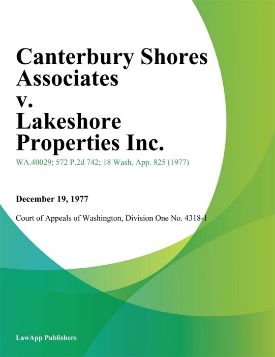 Canterbury Shores Associates v. Lakeshore Properties Inc.