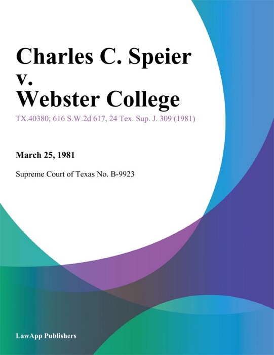 Charles C. Speier v. Webster College
