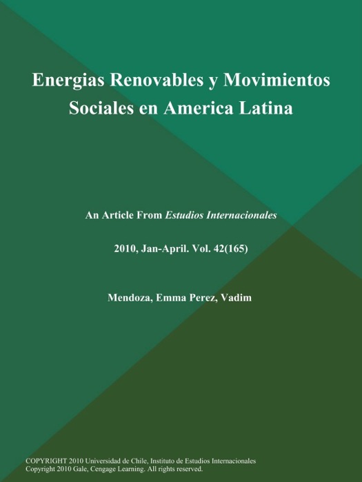 Energias Renovables y Movimientos Sociales en America Latina