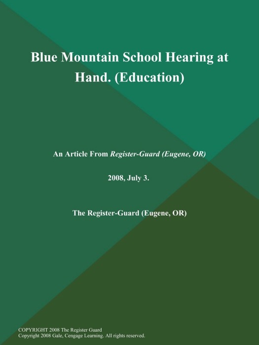 Blue Mountain School Hearing at Hand (Education)