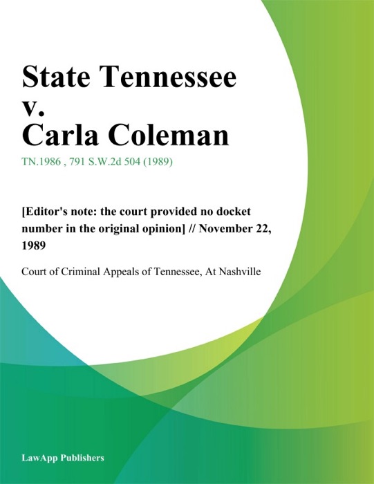 State Tennessee v. Carla Coleman