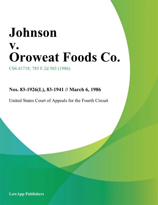 Johnson V. Oroweat Foods Co.