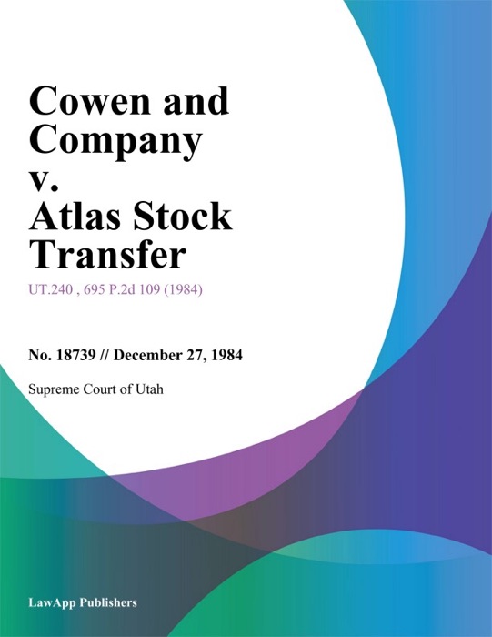 Cowen and Company v. Atlas Stock Transfer