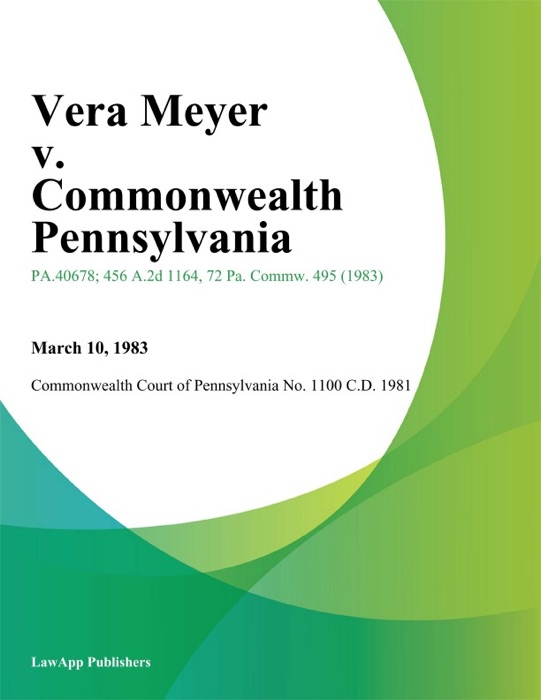 Vera Meyer v. Commonwealth Pennsylvania