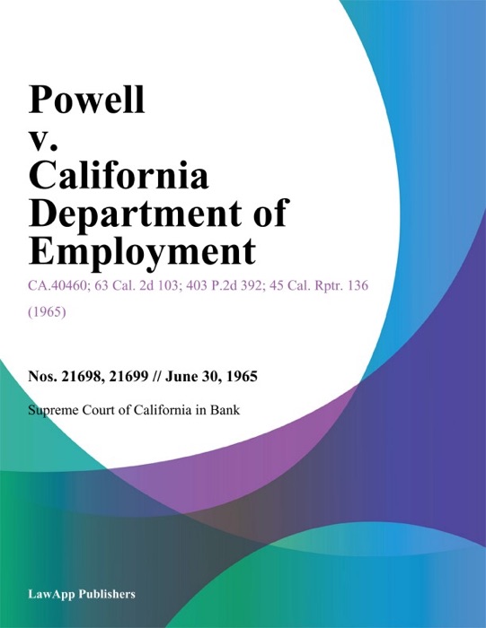 Powell V. California Department Of Employment